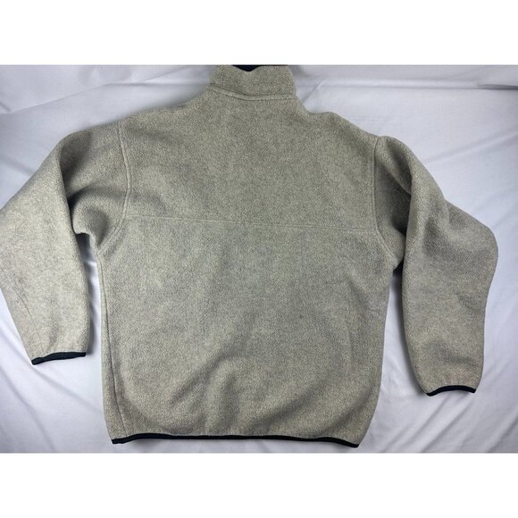 Vintage Patagonia Synchilla Fleece Snap-T Pullover Mens L Beige Green 90s Jacket - Picture 2 of 8